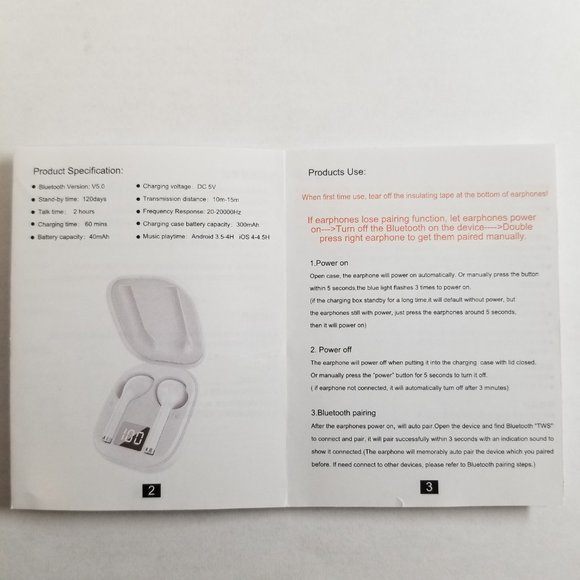 1141B Wireless Bluetooth 5.0 Earbuds Headset Mini in-Ear Noise Canceling Sport H - Picture 9 of 13